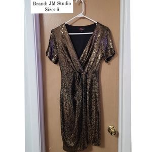 Black & Gold Sparkly Cocktail Dress